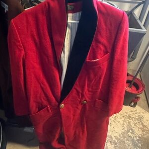 London Fog Red Blazer with Black Accents